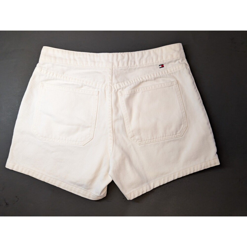 Vintage Tommy Hilfiger Size 6 Women's Cargo Carpenter White Denim Shorts - Picture 4 of 10